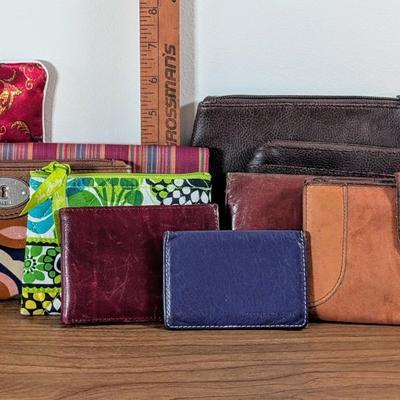 LOT 163X: Collection of Wallets: Bloomingdale's Italian Leather, Fossil, Vera Bradley And More