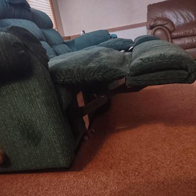 LOT 173B: Green Lazboy Couch with Reclining Sections on Each End