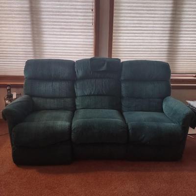 LOT 173B: Green Lazboy Couch with Reclining Sections on Each End