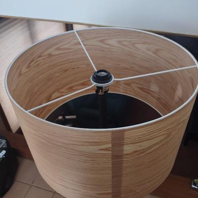 LOT 177: Modern Standing Lamp and Round Glass Top End Table