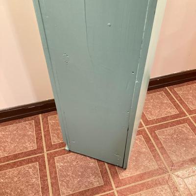 LOT 202B: Painted Wood 3 Drawer Dresser and Cube Style Shelf