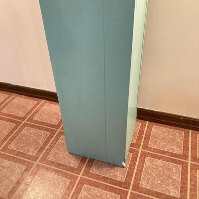 LOT 202B: Painted Wood 3 Drawer Dresser and Cube Style Shelf