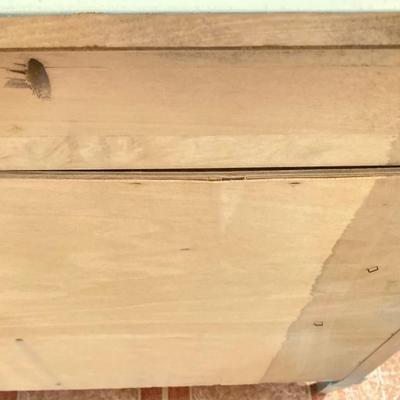 LOT 202B: Painted Wood 3 Drawer Dresser and Cube Style Shelf