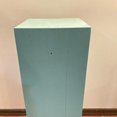 LOT 202B: Painted Wood 3 Drawer Dresser and Cube Style Shelf