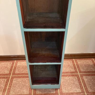 LOT 202B: Painted Wood 3 Drawer Dresser and Cube Style Shelf