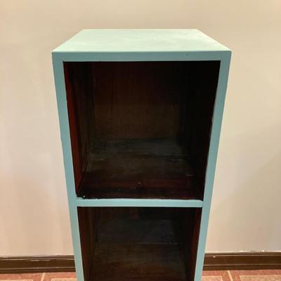 LOT 202B: Painted Wood 3 Drawer Dresser and Cube Style Shelf