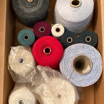 LOT 203B: Large Craft Lot - Yarn, Nilus Leclerc Inc Warping Board, Beads, Basket Making Sets, Scissors and More