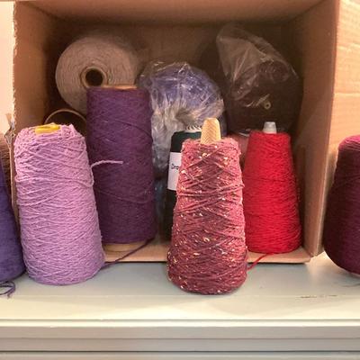 LOT 203B: Large Craft Lot - Yarn, Nilus Leclerc Inc Warping Board, Beads, Basket Making Sets, Scissors and More