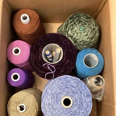 LOT 203B: Large Craft Lot - Yarn, Nilus Leclerc Inc Warping Board, Beads, Basket Making Sets, Scissors and More