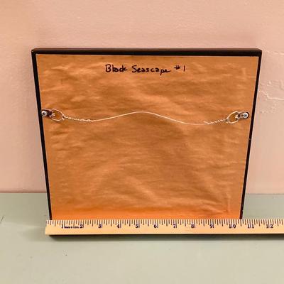 LOT 204B: Pair of Beautiful Abstract Framed Wall Hangings - "Black Seascapes 1 and 2" by dbg