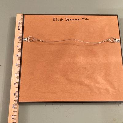 LOT 204B: Pair of Beautiful Abstract Framed Wall Hangings - "Black Seascapes 1 and 2" by dbg