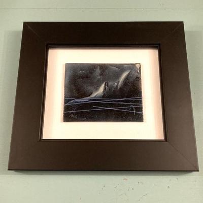 LOT 204B: Pair of Beautiful Abstract Framed Wall Hangings - "Black Seascapes 1 and 2" by dbg