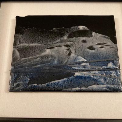 LOT 204B: Pair of Beautiful Abstract Framed Wall Hangings - "Black Seascapes 1 and 2" by dbg