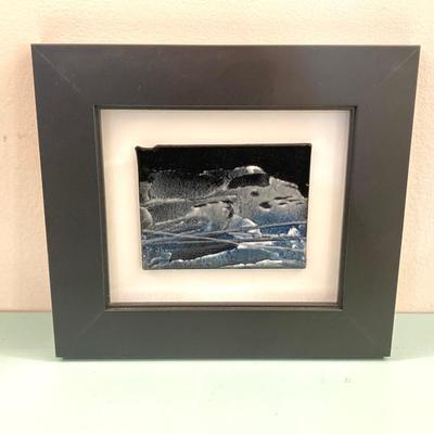 LOT 204B: Pair of Beautiful Abstract Framed Wall Hangings - "Black Seascapes 1 and 2" by dbg