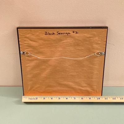 LOT 204B: Pair of Beautiful Abstract Framed Wall Hangings - "Black Seascapes 1 and 2" by dbg