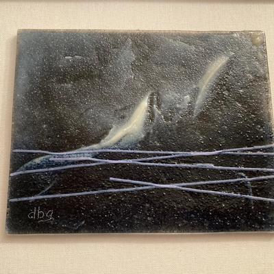 LOT 204B: Pair of Beautiful Abstract Framed Wall Hangings - "Black Seascapes 1 and 2" by dbg