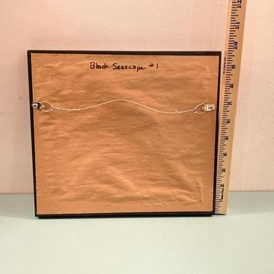 LOT 204B: Pair of Beautiful Abstract Framed Wall Hangings - "Black Seascapes 1 and 2" by dbg