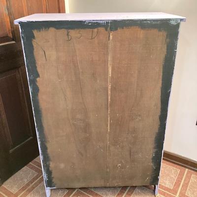 LOT 208B: Painted Wood 5 Drawer Dresser and Night Stand