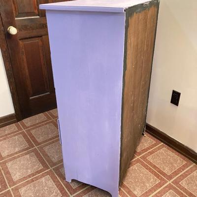 LOT 208B: Painted Wood 5 Drawer Dresser and Night Stand