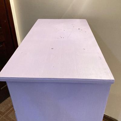 LOT 208B: Painted Wood 5 Drawer Dresser and Night Stand