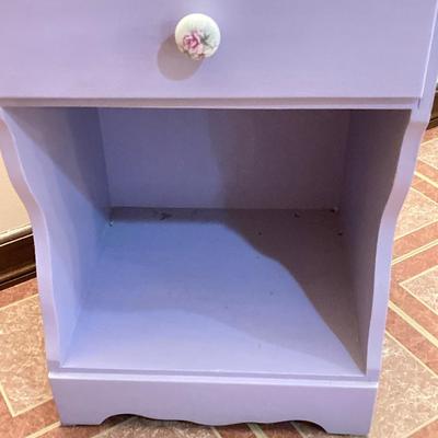 LOT 208B: Painted Wood 5 Drawer Dresser and Night Stand