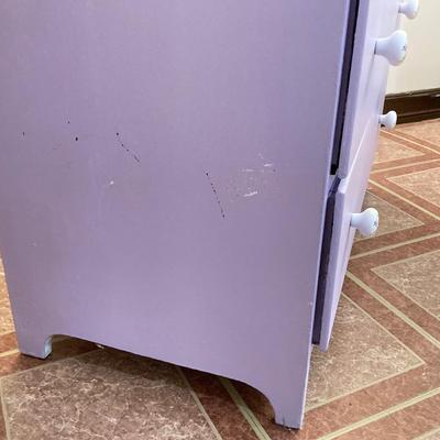 LOT 208B: Painted Wood 5 Drawer Dresser and Night Stand