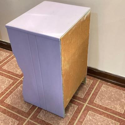 LOT 208B: Painted Wood 5 Drawer Dresser and Night Stand