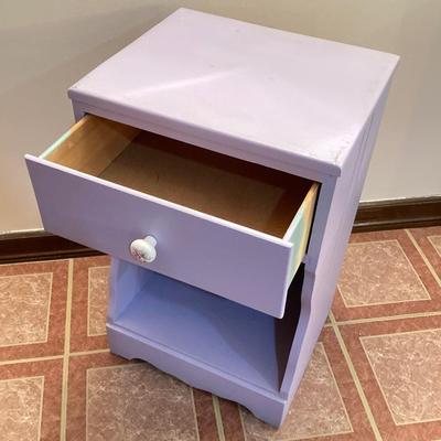 LOT 208B: Painted Wood 5 Drawer Dresser and Night Stand