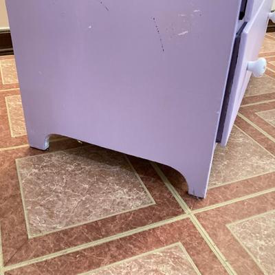 LOT 208B: Painted Wood 5 Drawer Dresser and Night Stand