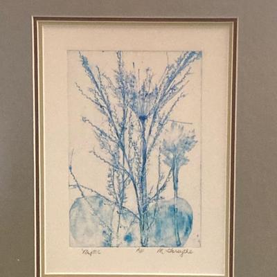 LOT 209B: An Original Etching Work of Art Signed by Artist Martha Forsythe and Titled "Mystic"