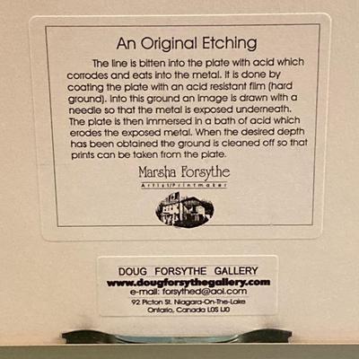 LOT 209B: An Original Etching Work of Art Signed by Artist Martha Forsythe and Titled "Mystic"