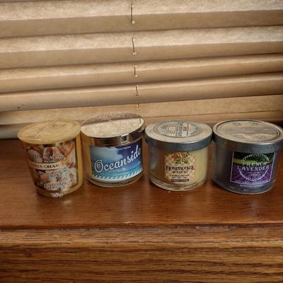 LOT 238: Assorted Candles and Candle Holders