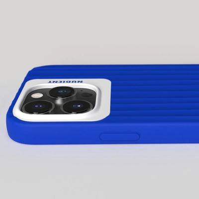 iPhone 16 Pro NUDIENT Electric Blue Bold Case V2 - Made of Recycled PC Plastic, Magsafe Magnets, Smooth Silicone Grip & Scratch Free...
