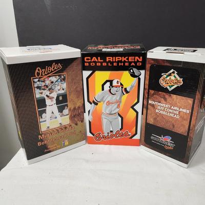 3 Baltimore Orioles Bobbleheads Cal Ripken Jeff Conine Tejada