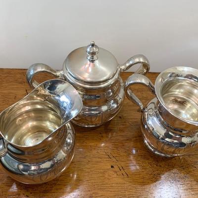 Three Piece Argentine Sterling Cream and Sugar Set (450 grams)