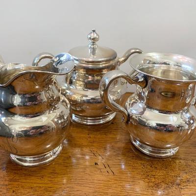 Three Piece Argentine Sterling Cream and Sugar Set (450 grams)