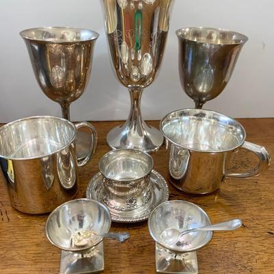 Mixed Lot of Mostly Monogrammed Sterling Silver (546 grams)