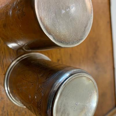 Two Detail Engraved 800 Sterling Cups (125 grams)