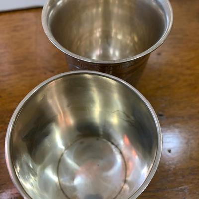 Two Detail Engraved 800 Sterling Cups (125 grams)