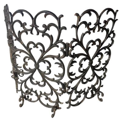 Valante Three Panel Olde Black Fireplace Screen