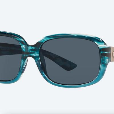 Costa Del Mar Gannet Women's Sunglasses Blue Clear Crystal/Polarized Gray Lens 580P 58mm