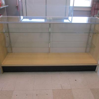 72" x 20" x 38" Glass Display Case With Glass Shelves