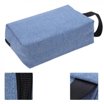 Large Blue Canvas Toiletry Storage Bag Pouch For Travel Cosmetic And Make Up Essentials