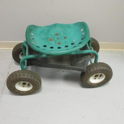 Rolling Garden Swivel Seat Cart