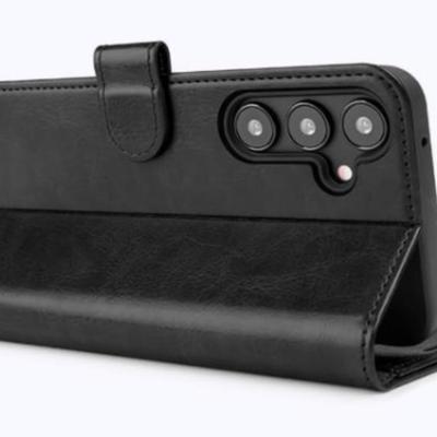 Samsung Galaxy A55 Black Faux Leather 2-in-1 Flip Leather Wallet Phone Case