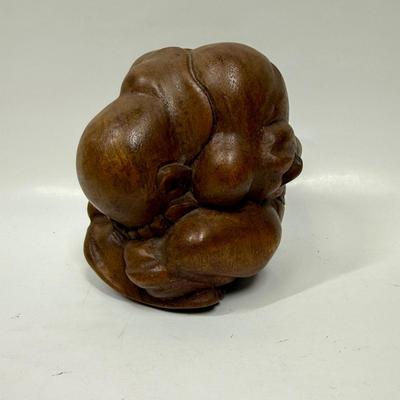Hand-carved Wooden Sculpture - Weeping Buddha or Weeping Yogi