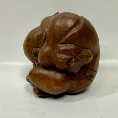 Hand-carved Wooden Sculpture - Weeping Buddha or Weeping Yogi
