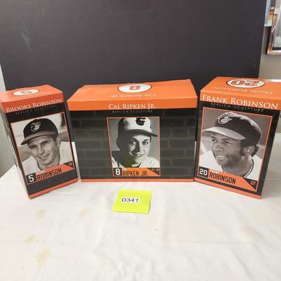 2012 Baltimore Orioles SGA Statues Brooks Robinson Cal Ripken Frank Robinson