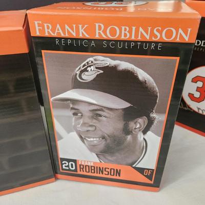 2012 Baltimore Orioles SGA Statues Brooks Robinson Cal Ripken Frank Robinson