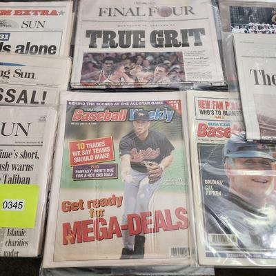 Large collection of Newspapers Magazines Covering the Colts Cal Ripken + other Baltimore Events